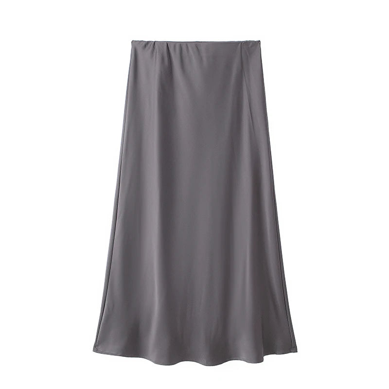 Satin Midi Skirt