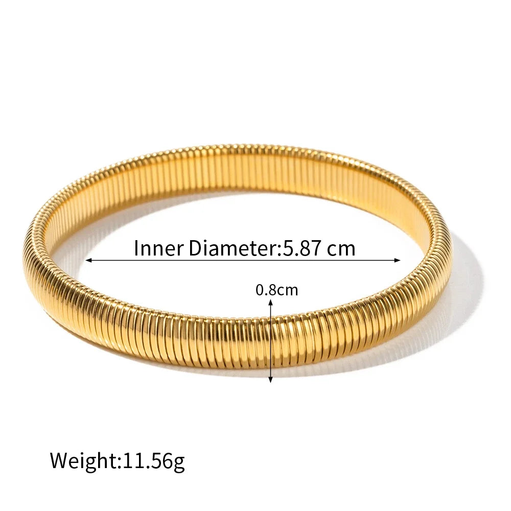 Authentic Nanni – Flex Snake Chain Cuff Bracelet | 18K Gold Plated