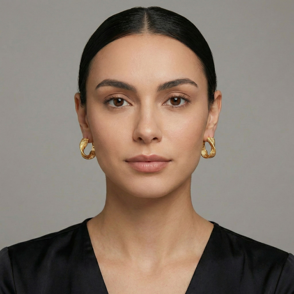 Elegant 14K Gold-Plated Wavy Earrings