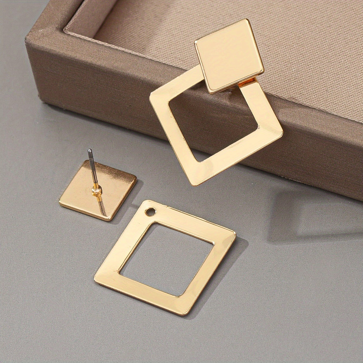 Brincos de Metal Duplos, Elegantes e Requintados, Perfeitos para Encontros Diários