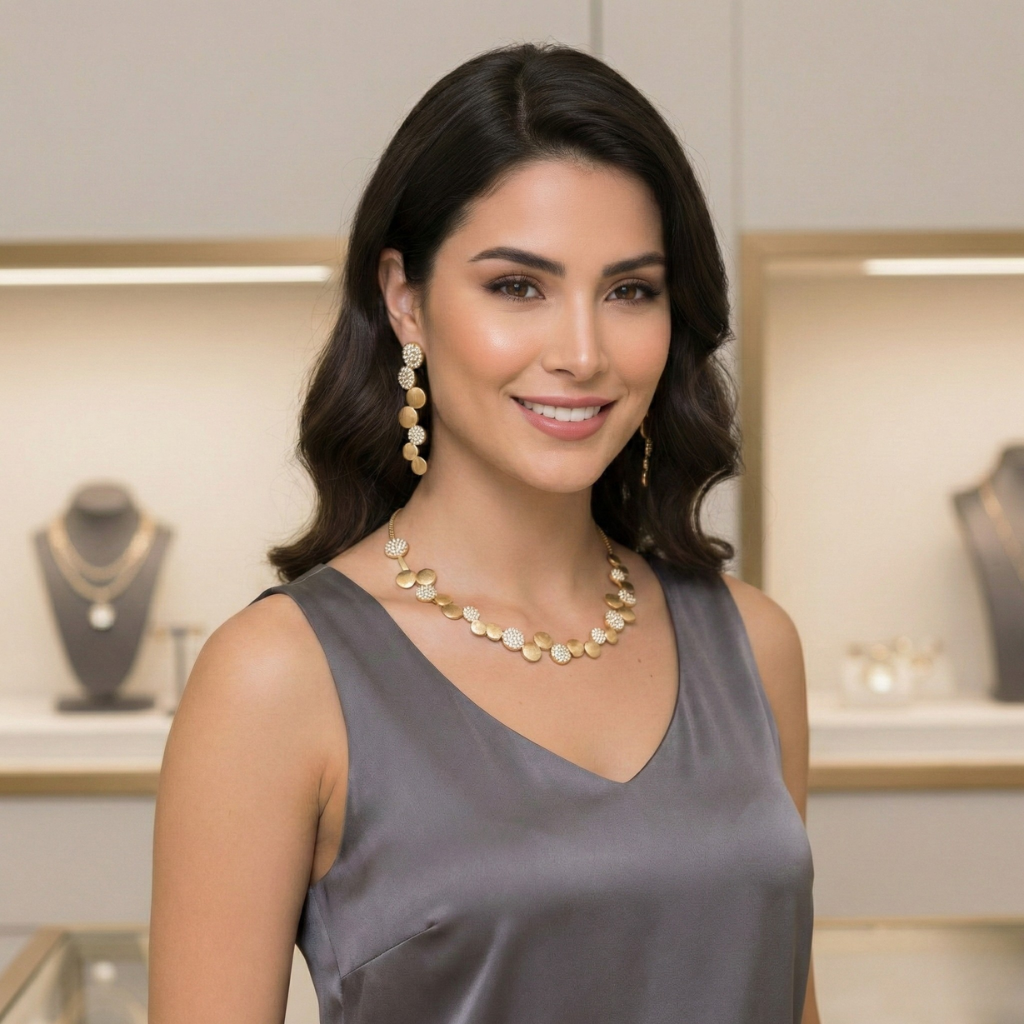 Elegant Geometric Metal Jewelry Set - Minimalist Earrings & Necklace