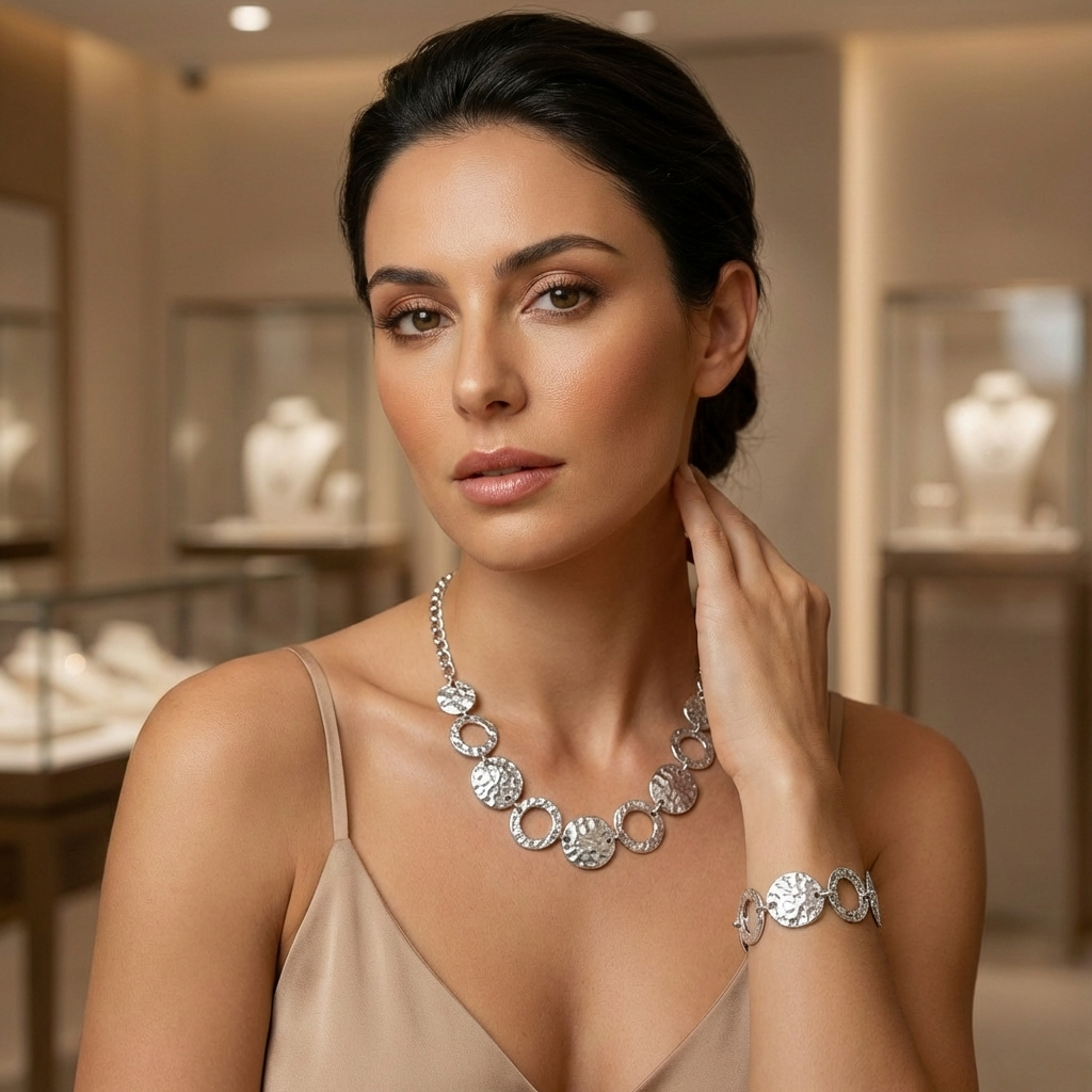 Bohemian Geometric Necklace & Bracelet Set