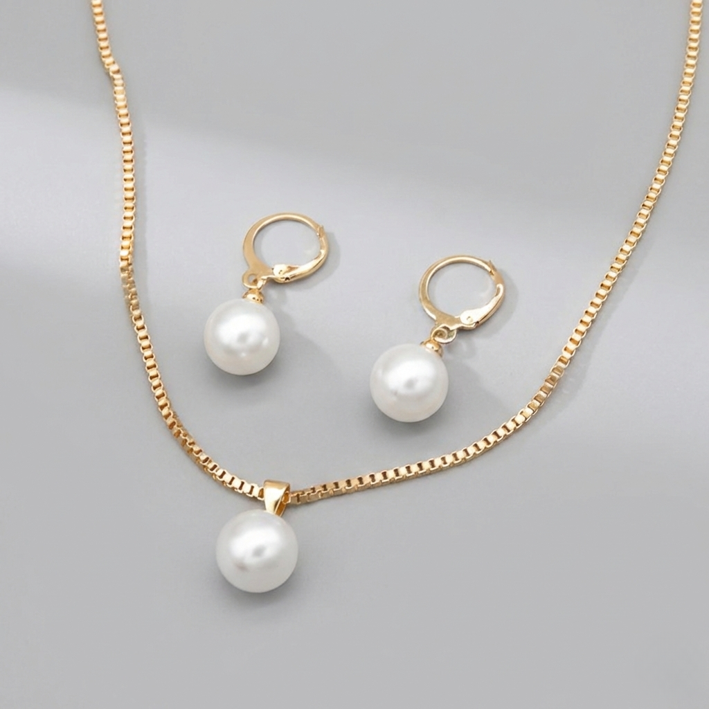 Conjunto de 3 Adições Elegantes de Imitação de Pérola - Colar, Brincos e Anel Coordenados para Adolescentes, Ideal para Celebrações, Natal e Eventos Especiais, Presente Perfeito para Familiares e Amigos, Presente de Aniversário, Para Adolescentes