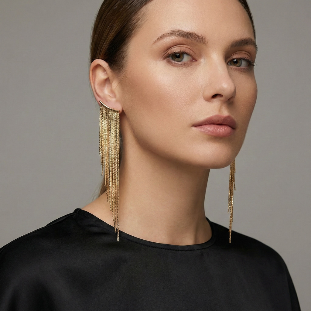 Elegant Gold Tassel Earrings - Boho Chic for Every Occasion