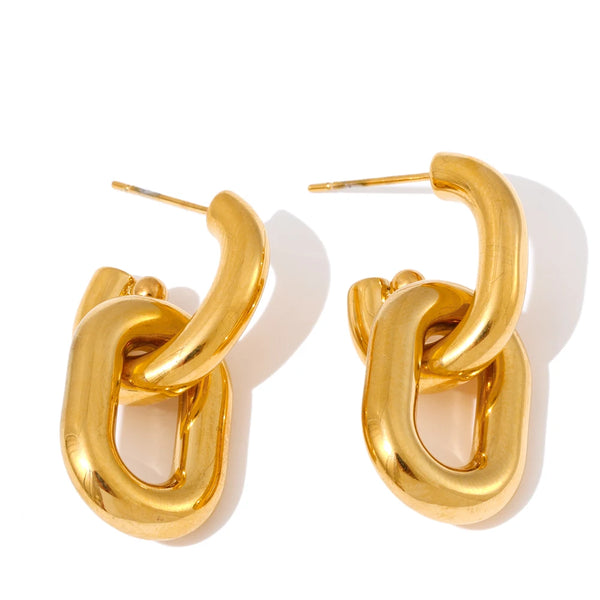 Axis Drop Earrings — Steel Finish