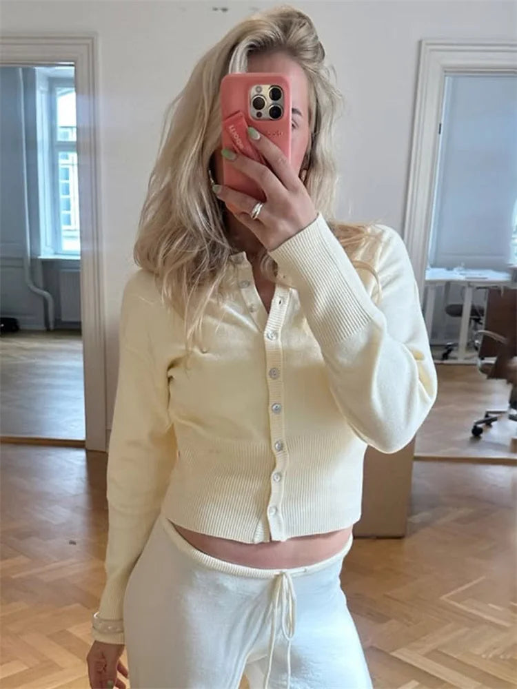 Ribbed Cropped Cardigan