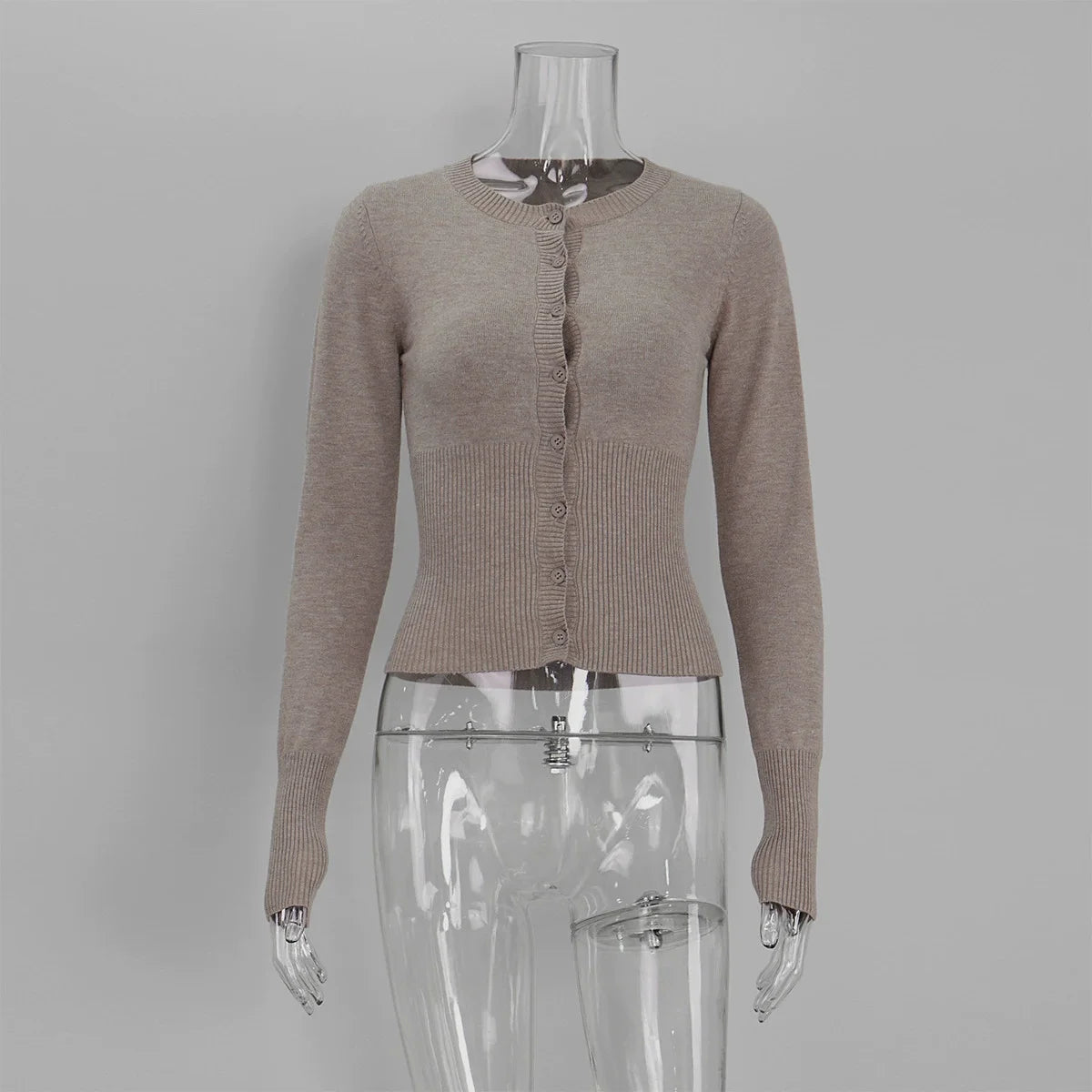 Ribbed Cropped Cardigan