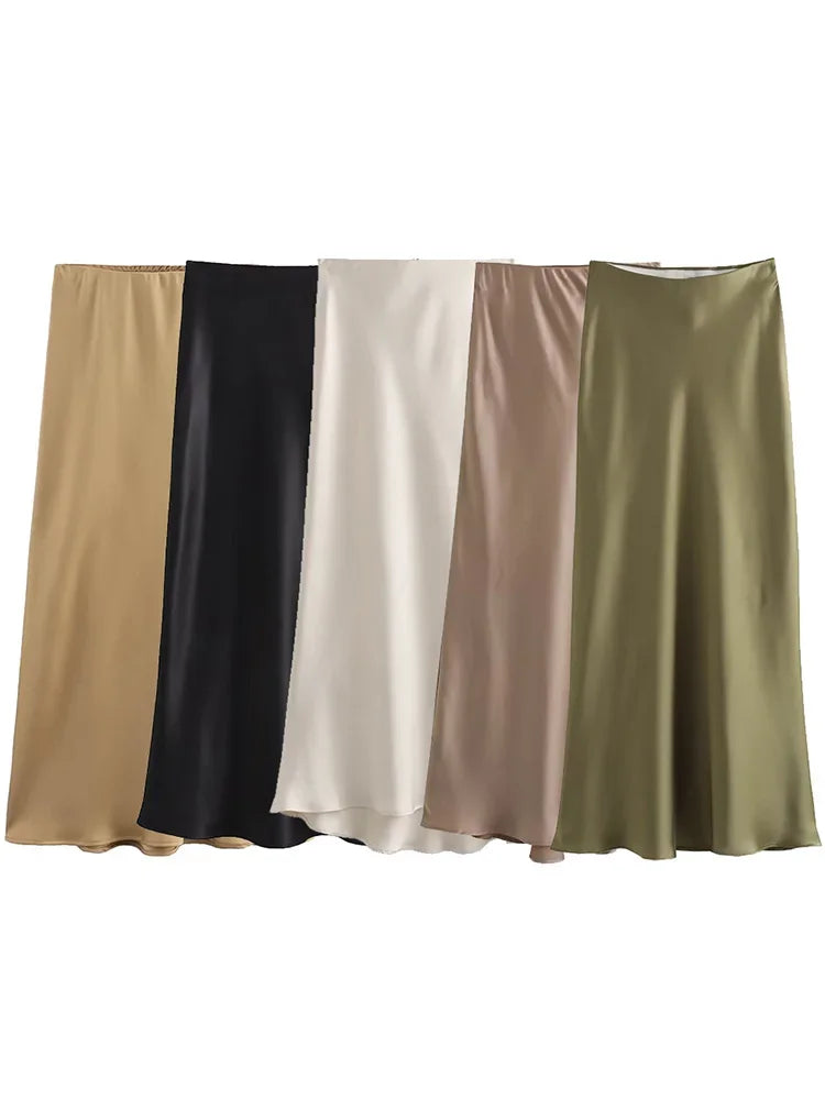 Satin Midi Skirt