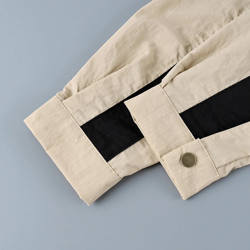 Contrast Stand-Collar Jacket
