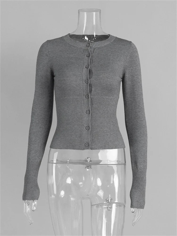 Ribbed Cropped Cardigan