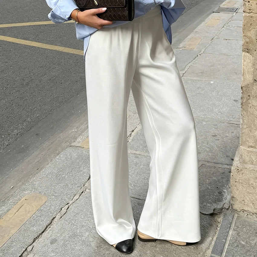 Satin Wide-Leg Trousers