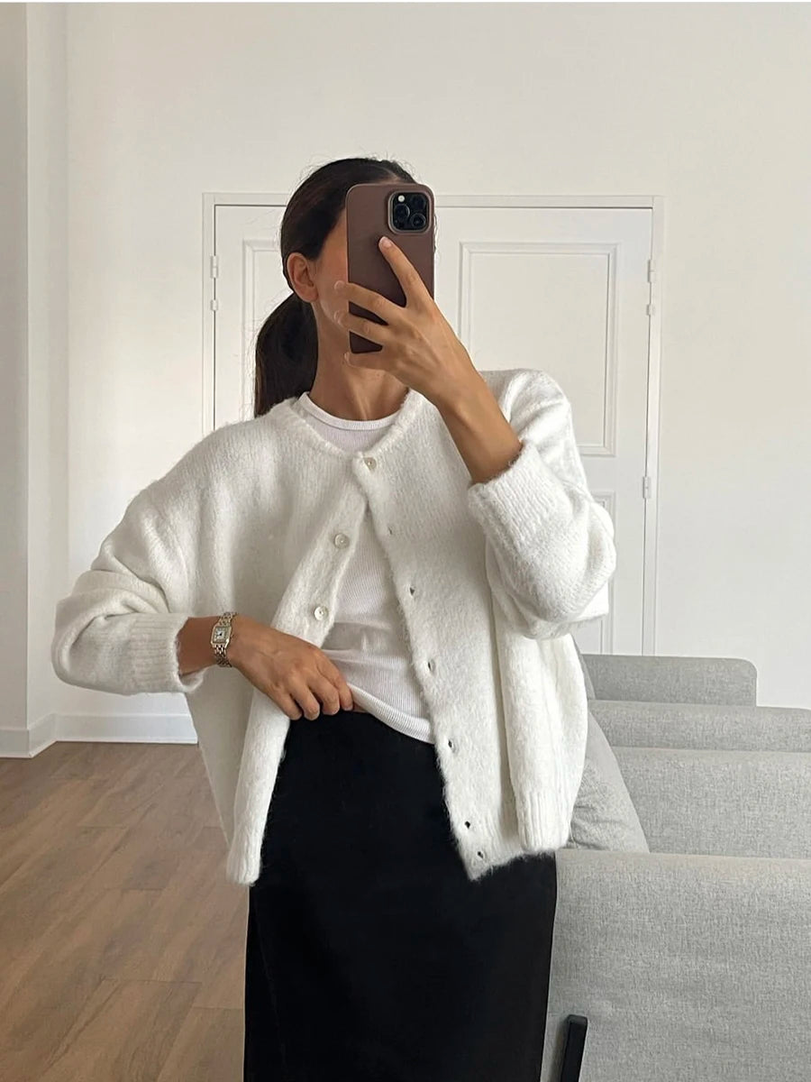Cashmere-Touch Button Cardigan