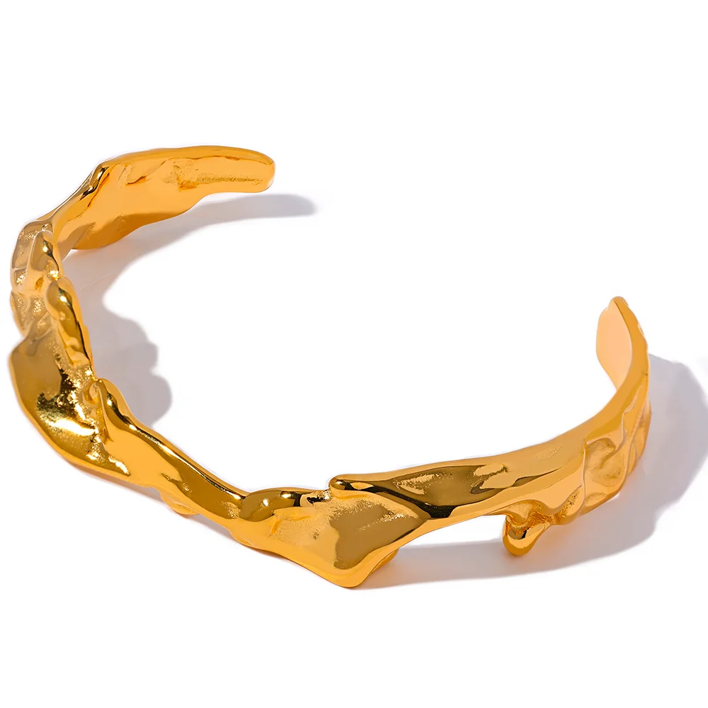 Irregular Axis Cuff — Gold Finish