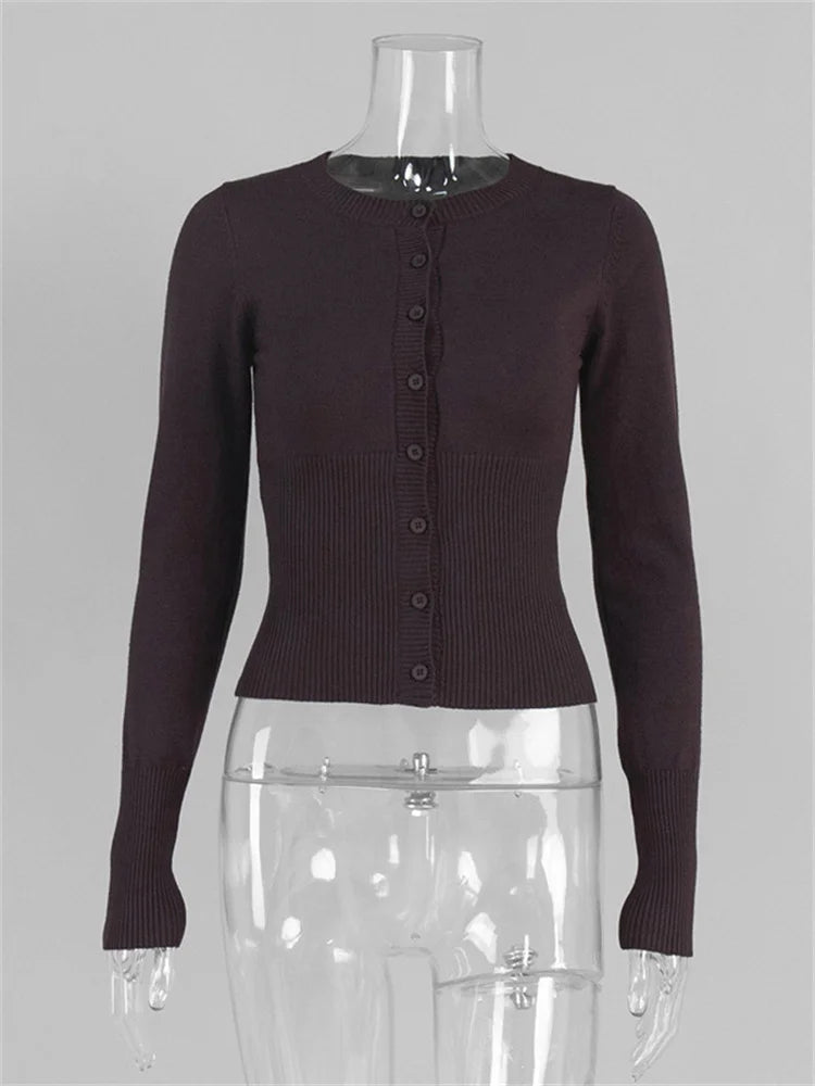 Ribbed Cropped Cardigan
