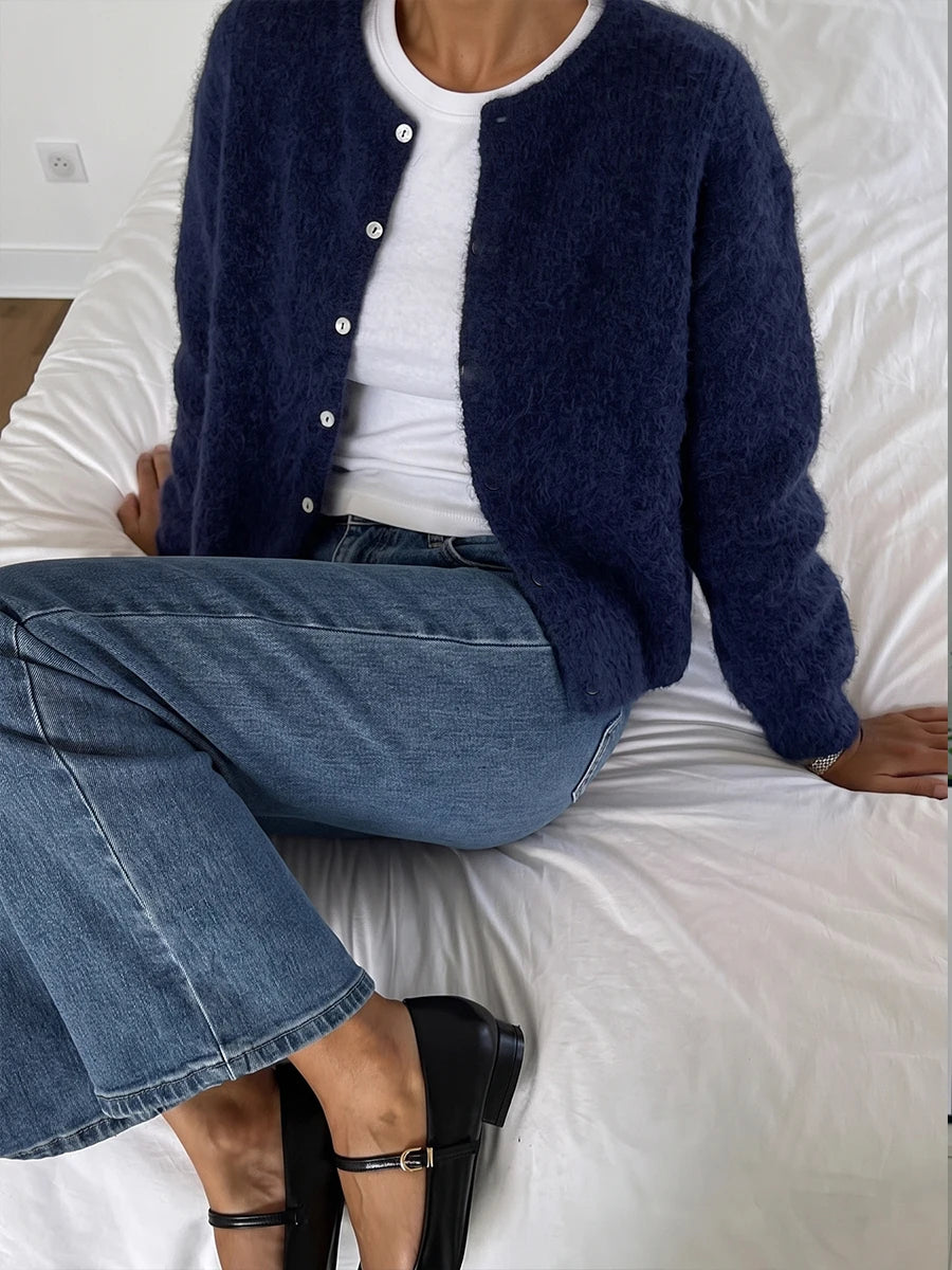 Cashmere-Touch Button Cardigan