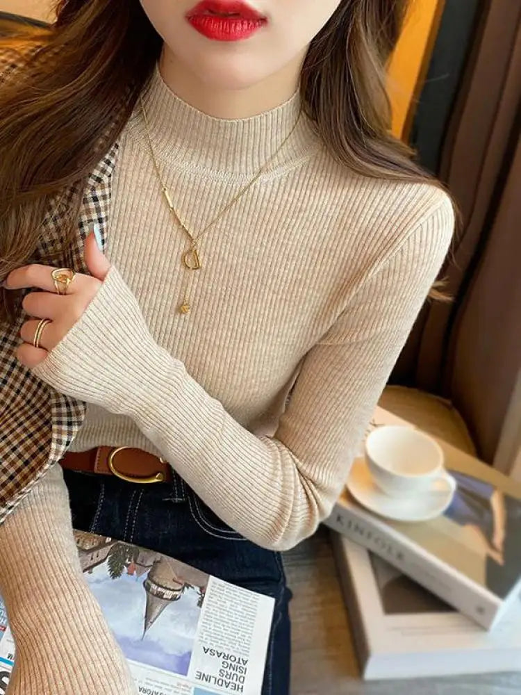 Fine Knit Mock Neck Jumper