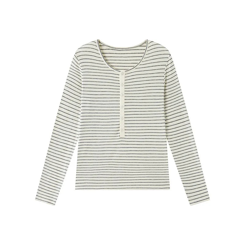 Silk-Wool Button Knit Top