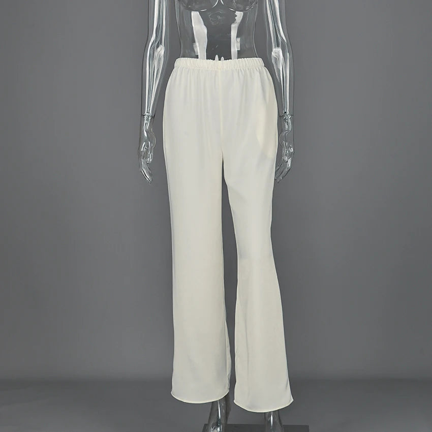 Satin Wide-Leg Trousers