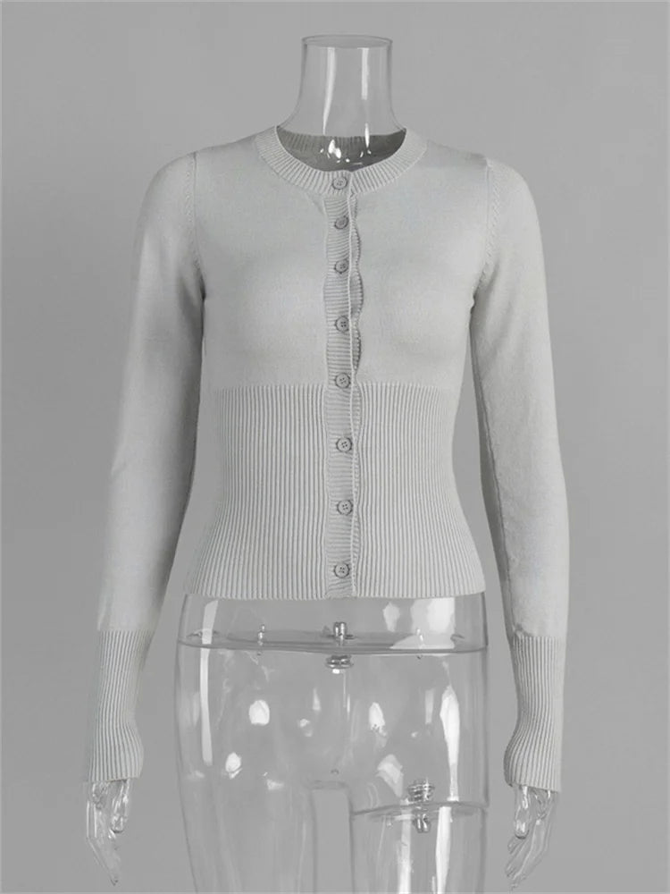 Ribbed Cropped Cardigan