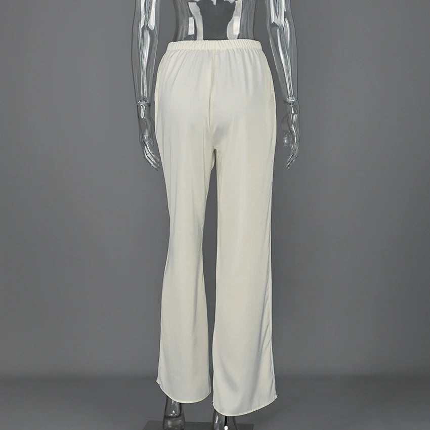 Satin Wide-Leg Trousers