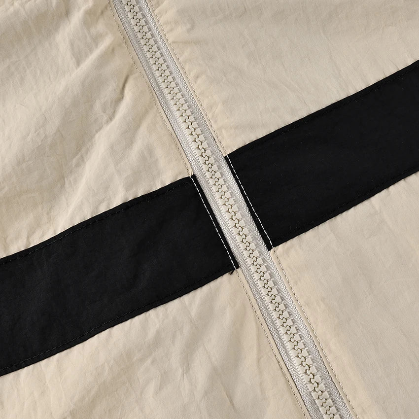Contrast Stand-Collar Jacket