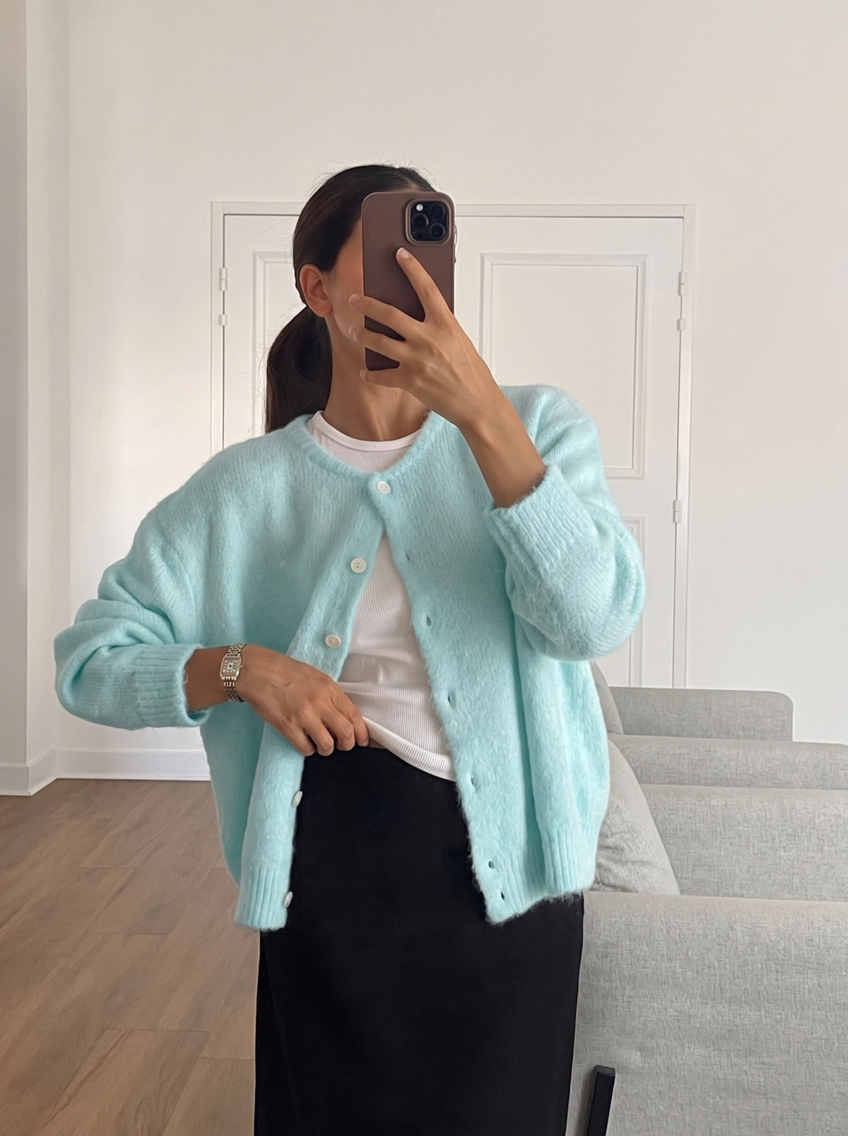Cashmere-Touch Button Cardigan