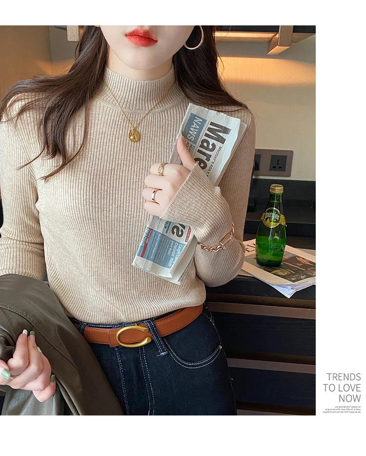 Fine Knit Mock Neck Jumper