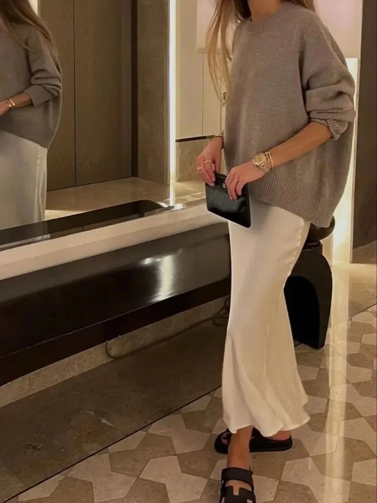 Satin Midi Skirt