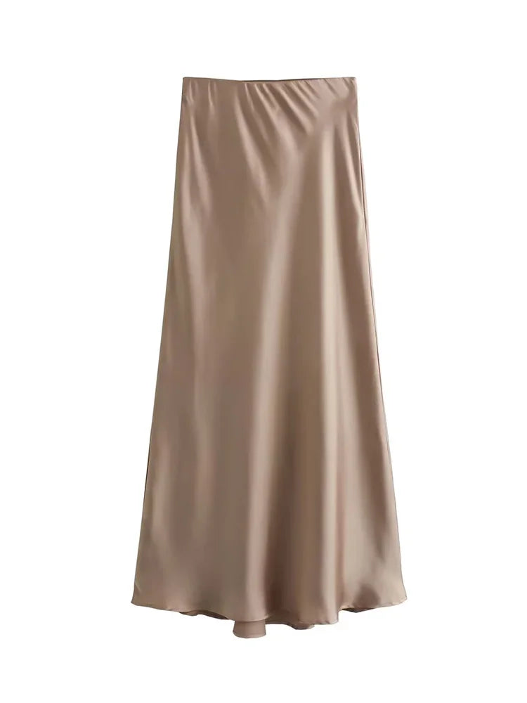 Satin Midi Skirt