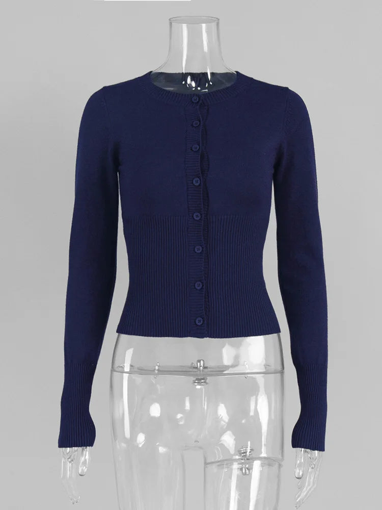 Ribbed Cropped Cardigan