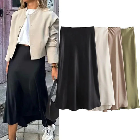 Satin Midi Skirt