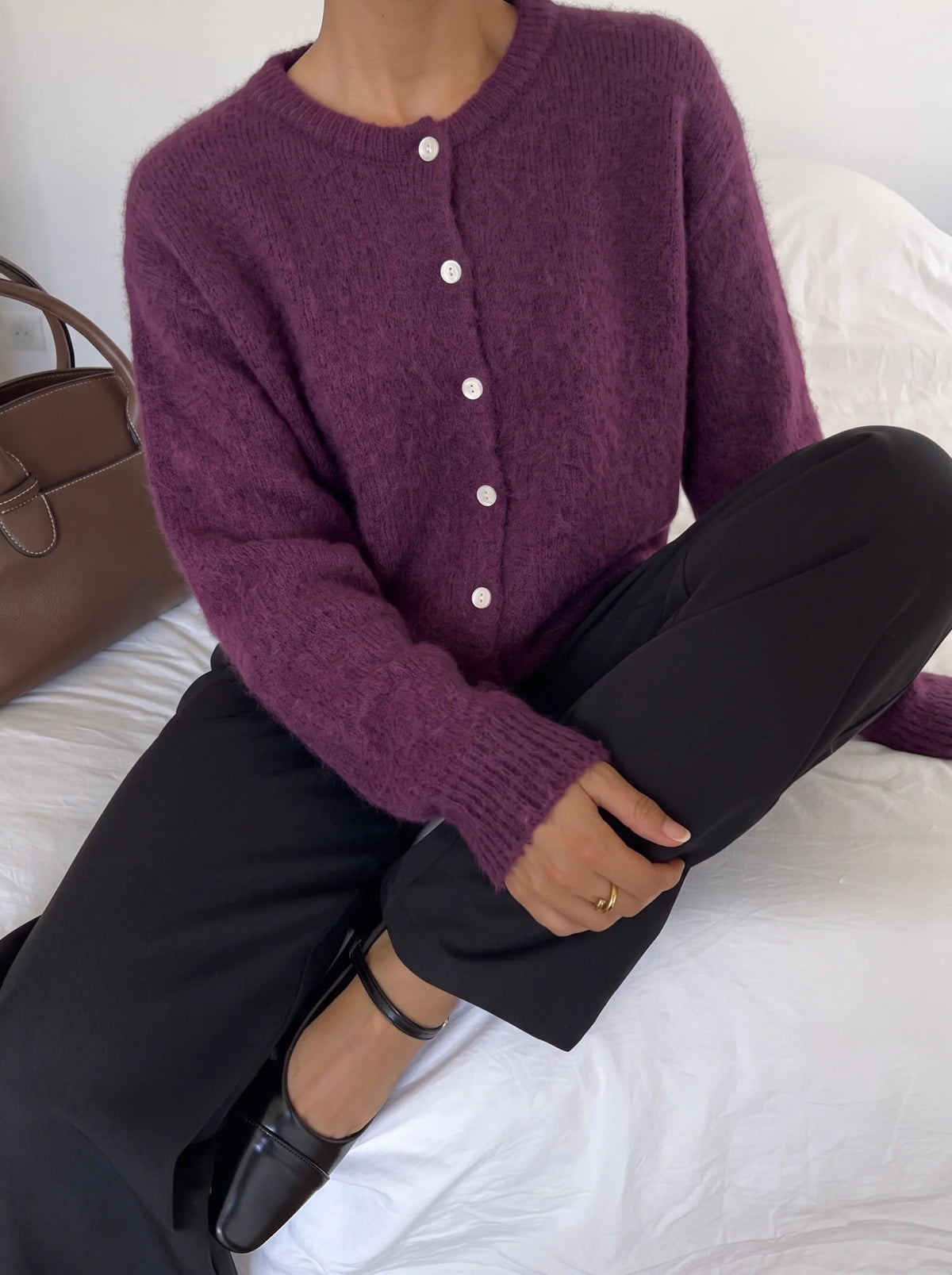 Cashmere-Touch Button Cardigan