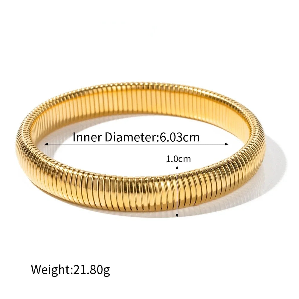 Authentic Nanni – Flex Snake Chain Cuff Bracelet | 18K Gold Plated