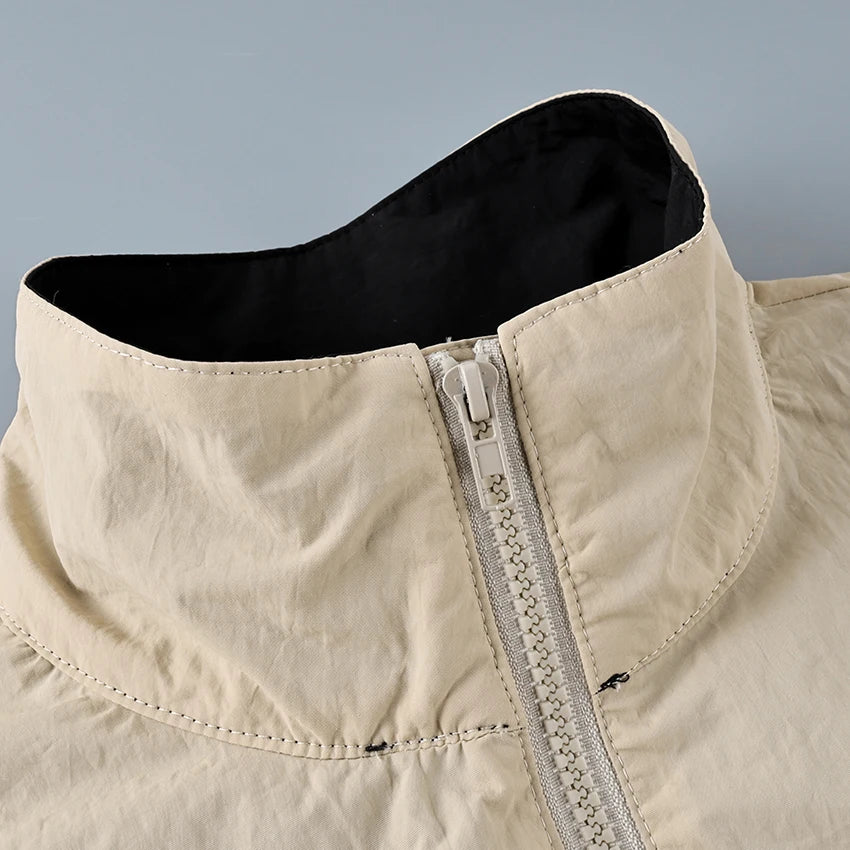 Contrast Stand-Collar Jacket
