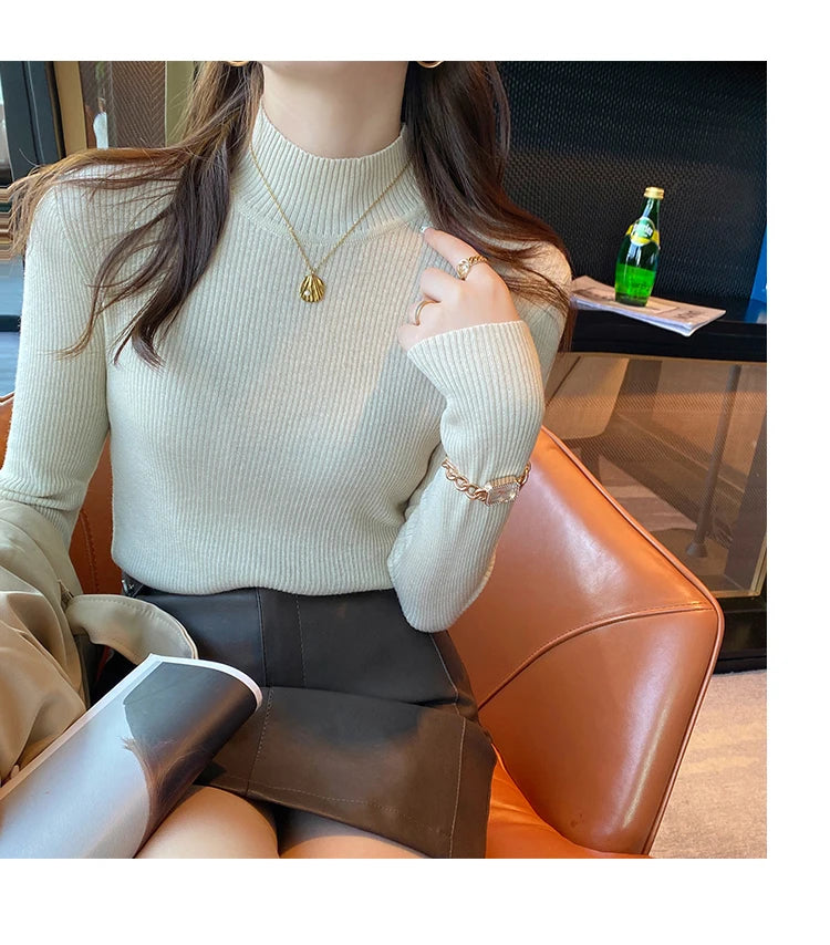 Fine Knit Mock Neck Jumper