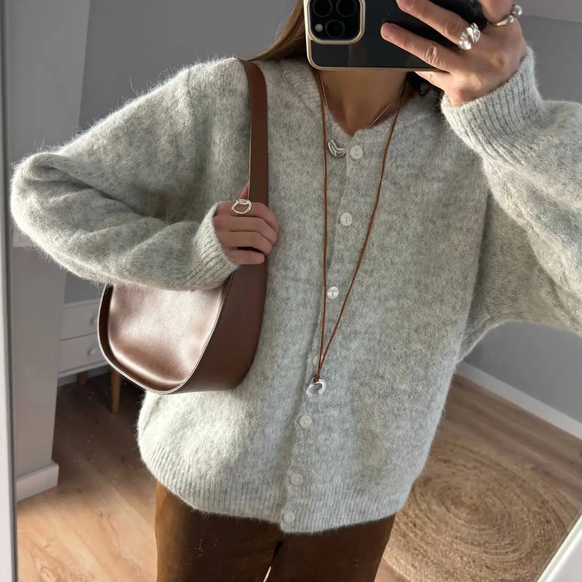 Cashmere-Touch Button Cardigan
