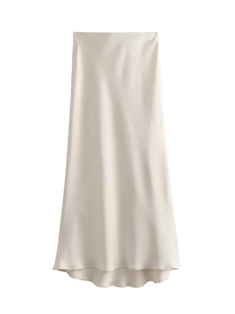 Satin Midi Skirt