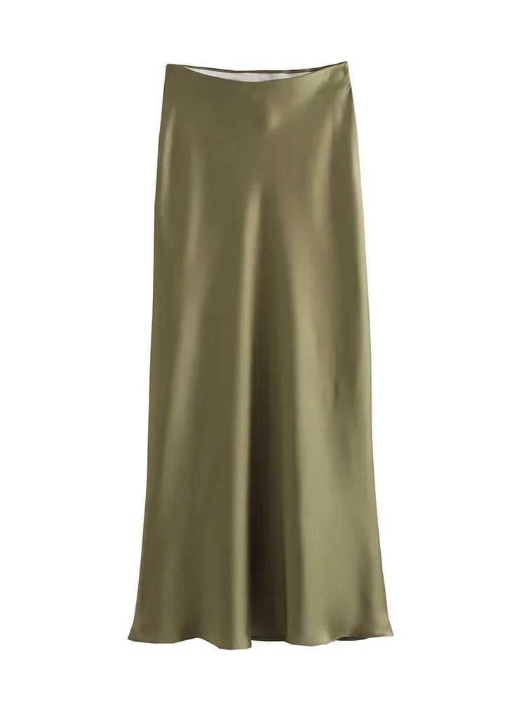Satin Midi Skirt