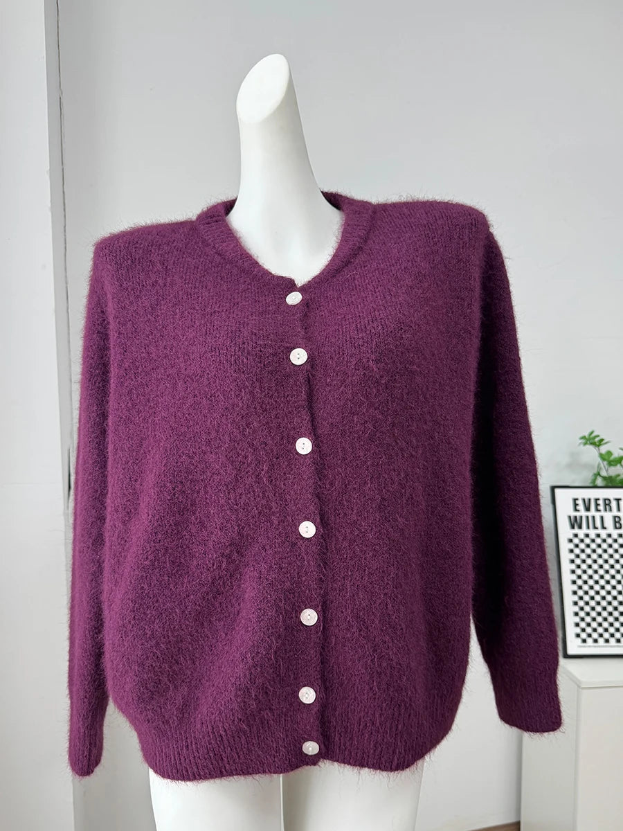 Cashmere-Touch Button Cardigan