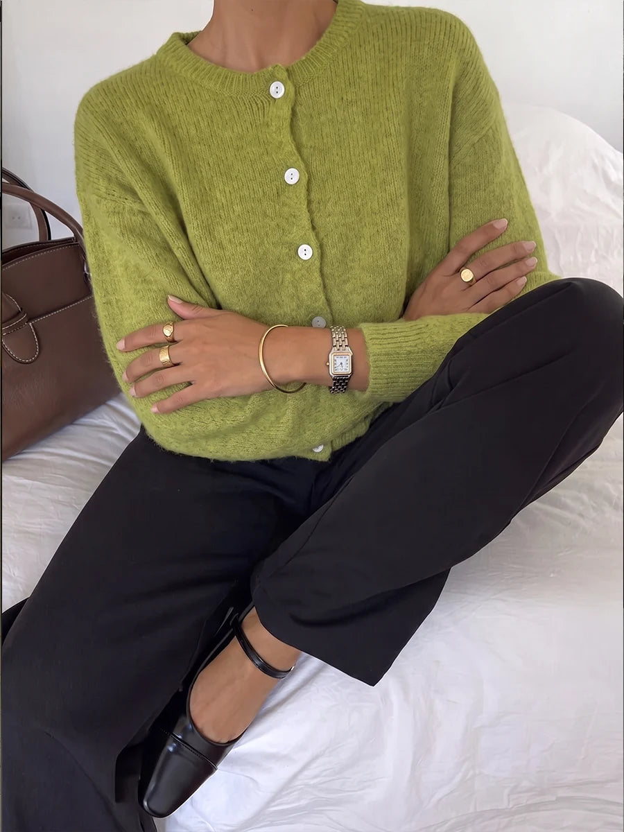 Cashmere-Touch Button Cardigan