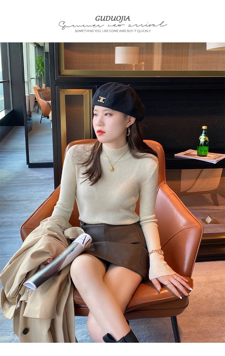 Fine Knit Mock Neck Jumper
