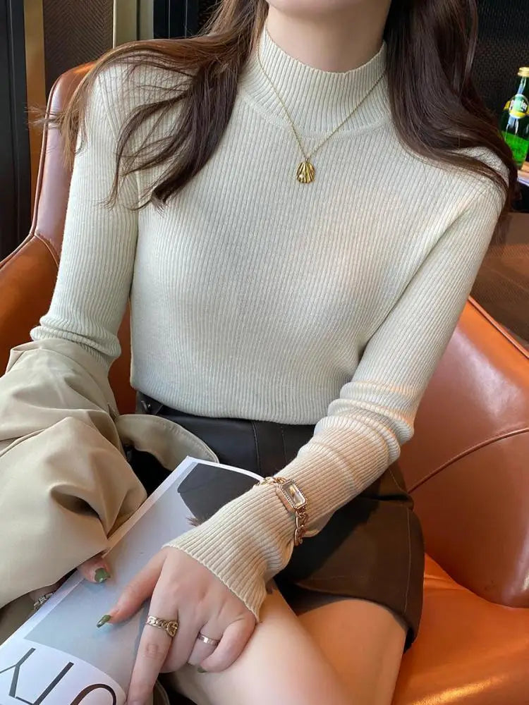Fine Knit Mock Neck Jumper