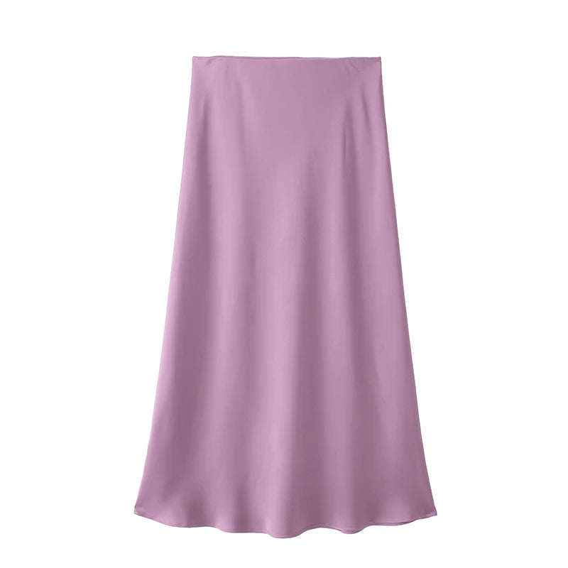 Satin Midi Skirt