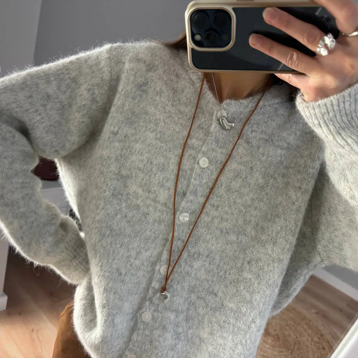 Cashmere-Touch Button Cardigan