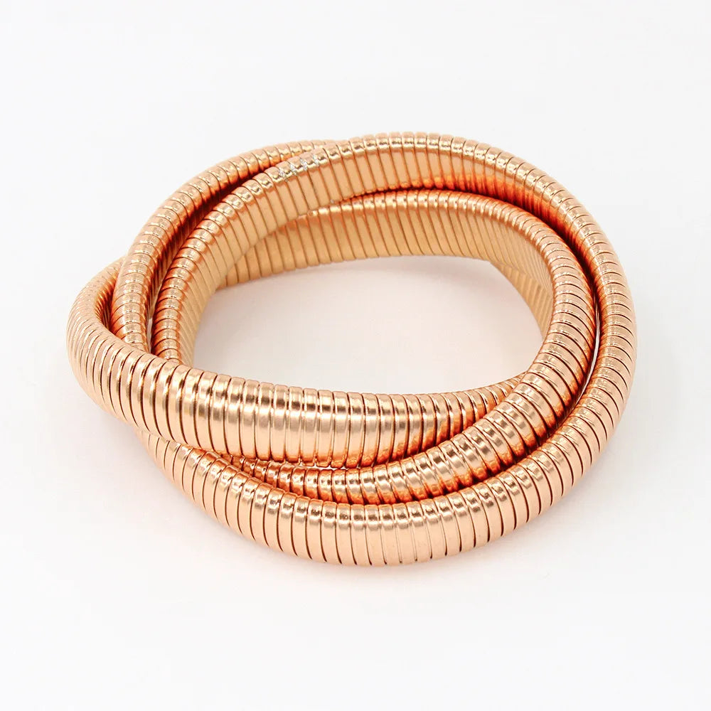 Authentic Nanni – Élan Vintage Elastic Bangle | 18K Gold Plated Titanium Steel