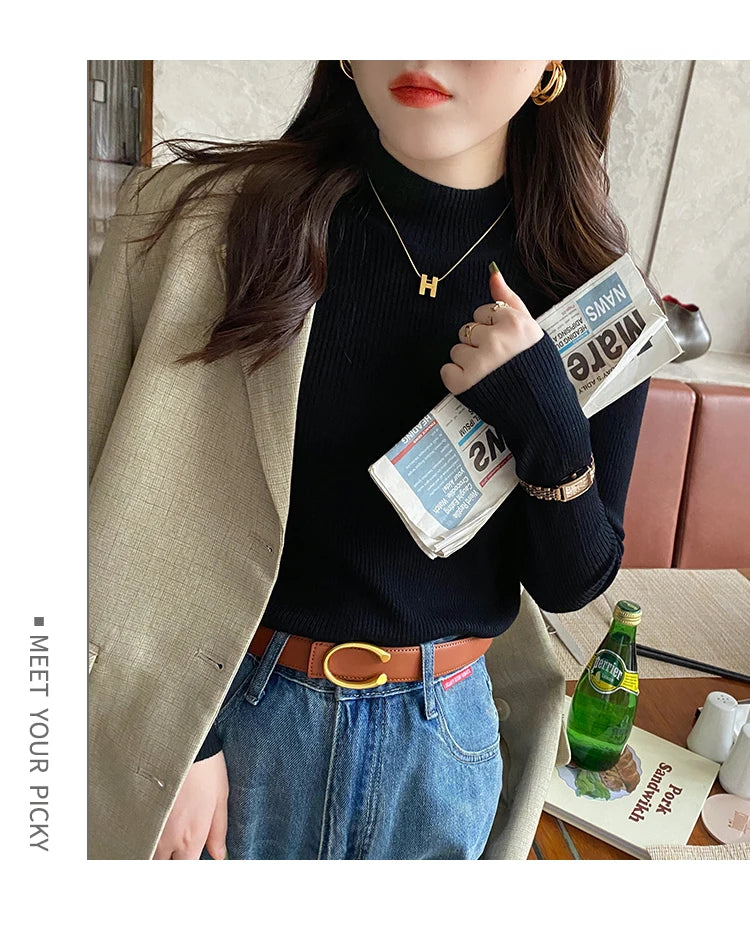 Fine Knit Mock Neck Jumper