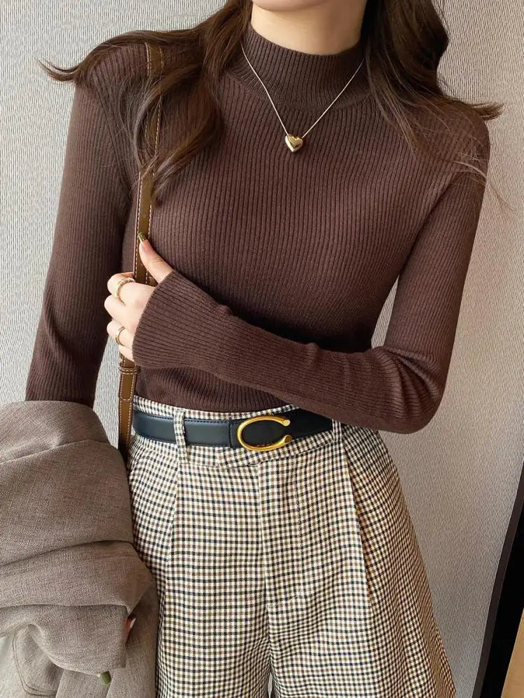 Fine Knit Mock Neck Jumper