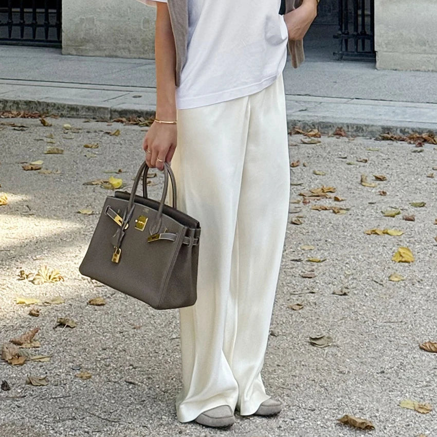 Satin Wide-Leg Trousers