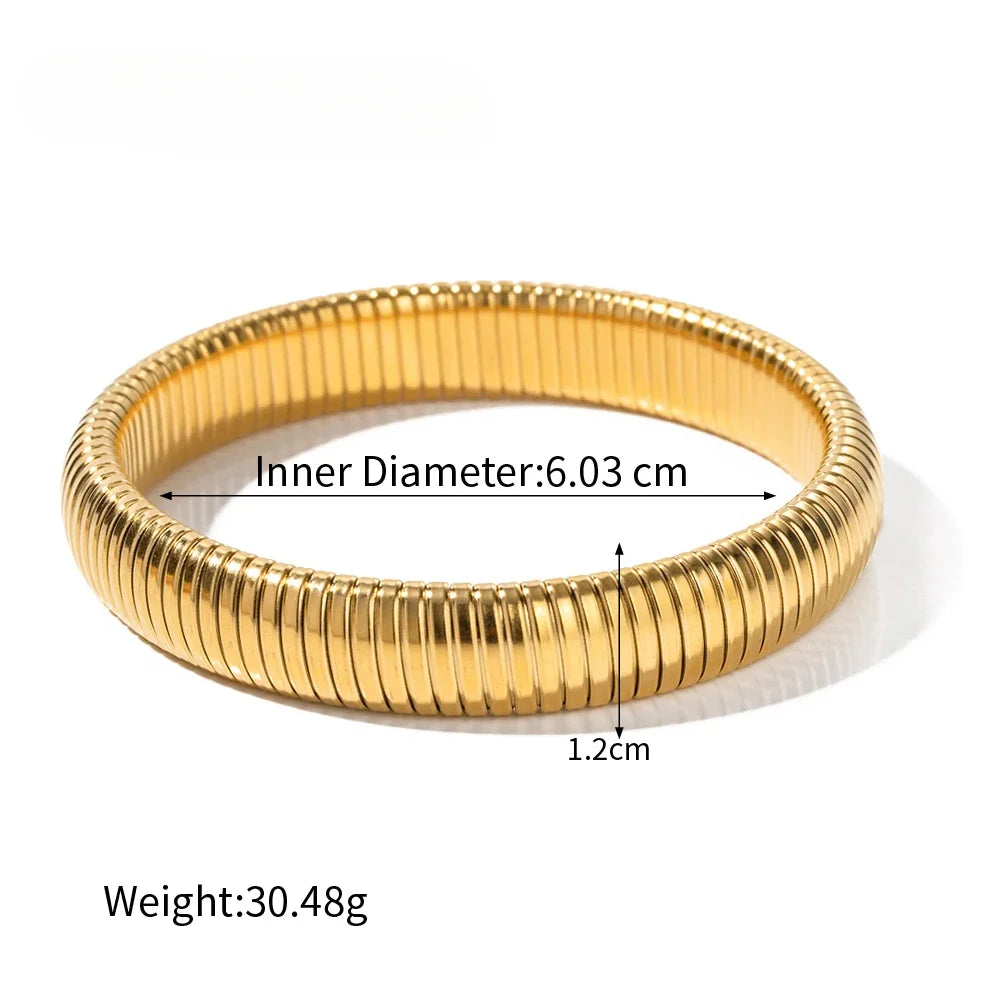 Authentic Nanni – Flex Snake Chain Cuff Bracelet | 18K Gold Plated