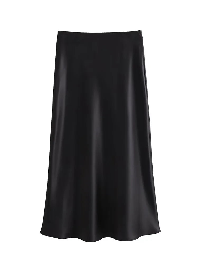 Satin Midi Skirt